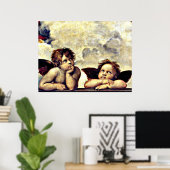 Raphael: Putti, Detail van de Sistine Madonna. Poster (Thuiskantoor)