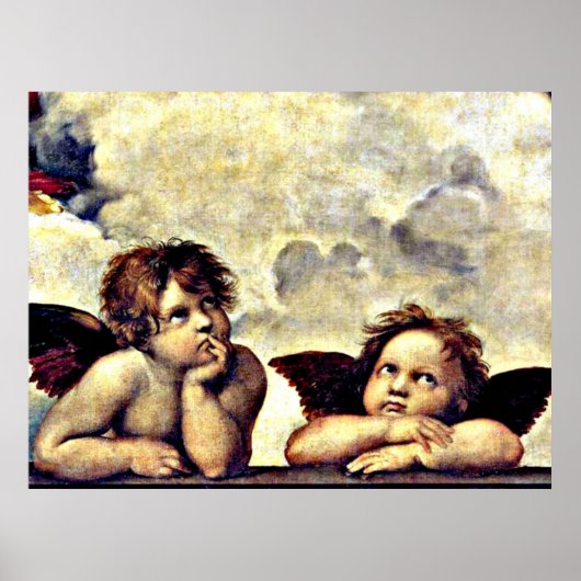 Raphael: Putti, Detail van de Sistine Madonna. Poster (Voorkant)