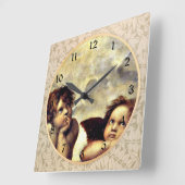 Raphaël: Putti, Detail van de Sistine Madonna Vierkante Klok (Hoek)