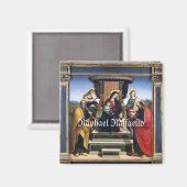 Raphael Raffaello Madonna en Child Enthroned Magneet (Voorkant / Achterkant)