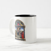 Raphael Raffaello Madonna en Child Enthroned Tweekleurige Koffiemok (Voorkant links)