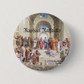 Raphael Raffaello School of Athens Ronde Button 5,7 Cm (Voorkant)