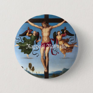 Raphael Raffaello The Mond Crucifixe Jesus Ronde Button 5,7 Cm