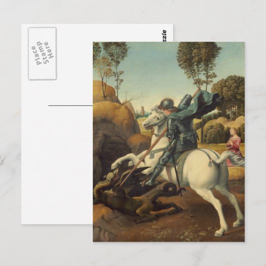 Raphael - Saint George en de Draak Briefkaart (Voorkant / Achterkant)