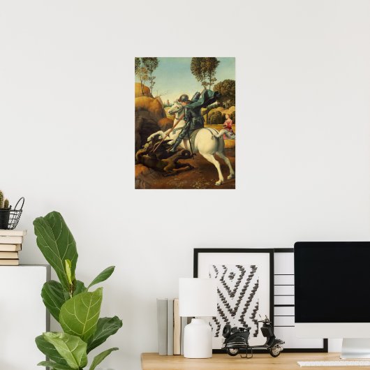 Raphael - Saint George en de draak Poster (Thuiskantoor)