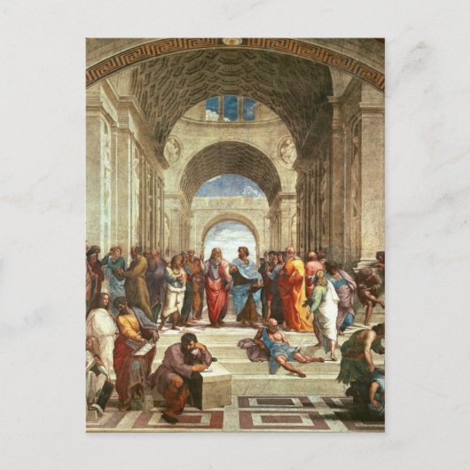 Raphael - School van Athene, beroemd schilderij Briefkaart (Voorkant)