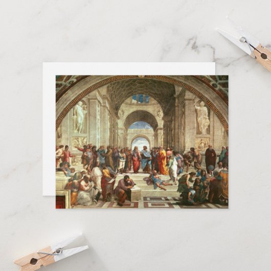 Raphael - School van Athene, fijne kunstschilderin Kaart (Voorkant / Achterkant in situ)