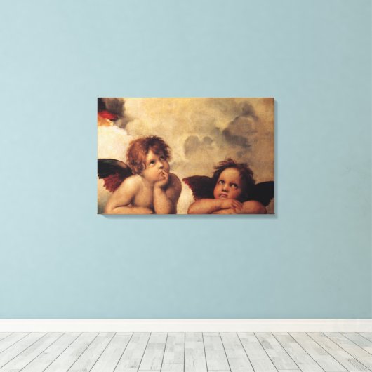 Raphael, Sistine Cherub Canvas Afdruk (Insitu (Houten vloer))