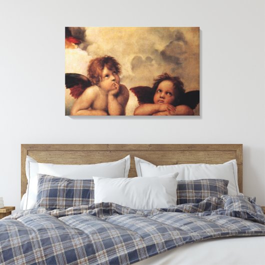 Raphael, Sistine Cherub Canvas Afdruk (Insitu (Slaapkamer))