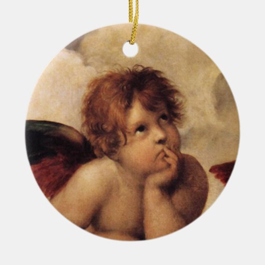 Raphael, Sistine Cherub Keramisch Ornament (Voorkant)