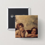 Raphael, Sistine Cherub Vierkante Button 5,1 Cm (Voorkant /achterkant)