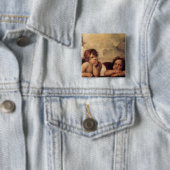 Raphael, Sistine Cherub Vierkante Button 5,1 Cm (In situ)