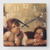 Raphael, Sistine Cherub Vierkante Klok (Voorkant)