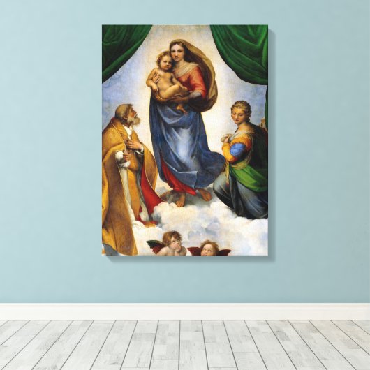 Raphael Sistine Madonna Canvas Afdruk (Insitu (Houten vloer))