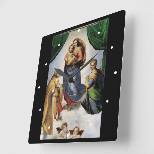 Raphael , Sistine Madonna Vierkante Klok (Hoek)
