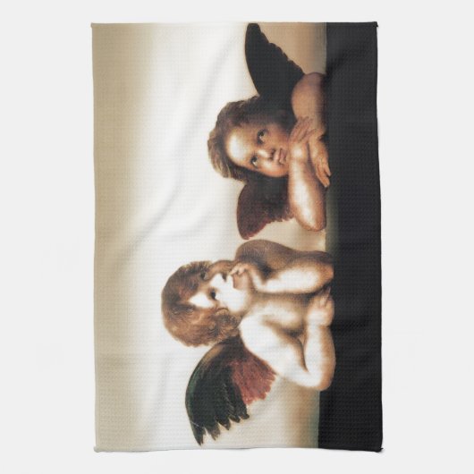 Raphael Sistine Madonnas Cherub Versie 2 Theedoek (Verticaal)