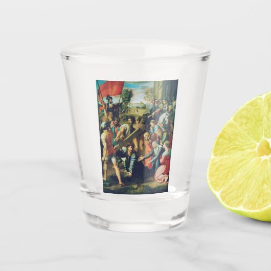 Raphael Spasimo Christ valt onder het Kruis Kunst Shot Glas (Voorkant)