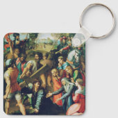 Raphael Spasimo Christ valt onder het kruis Kunst Sleutelhanger (Achterkant)