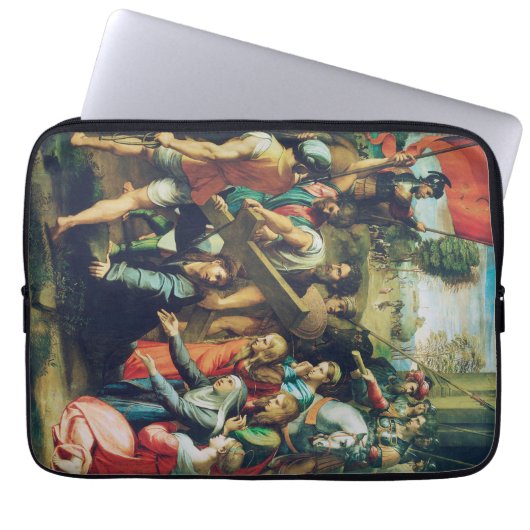 Raphael Spasimo Christ Valt Onder Kruis Kunst Laptop Sleeve (Voorkant)