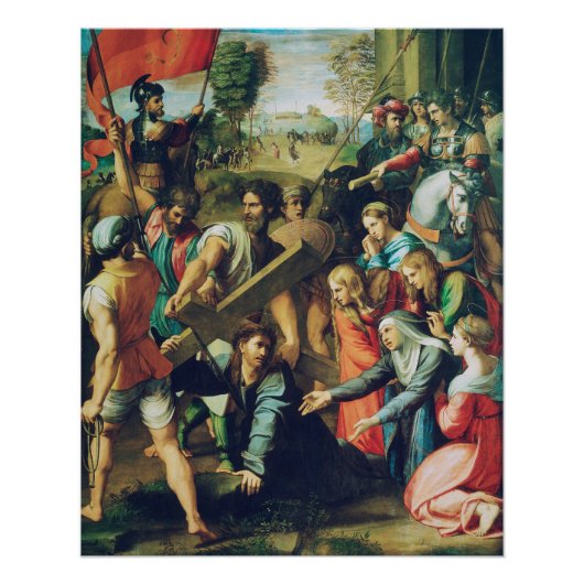 Raphael Spasimo Christ Valt Onder Kruis Kunst Perfect Poster (Voorkant)