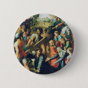 Raphael Spasimo Christ Valt Onder Kruis Kunst Ronde Button 5,7 Cm
