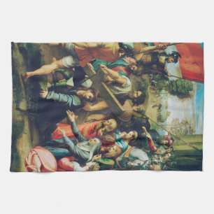 Raphael Spasimo Christ Valt Onder Kruis Kunst Theedoek