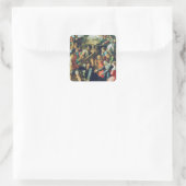 Raphael Spasimo Christ Valt Onder Kruis Kunst Vierkante Sticker (Tas)