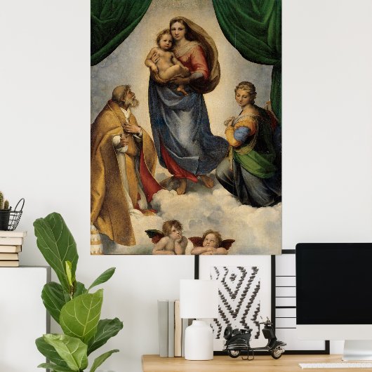 Raphael - The Sistine Madonna Poster (Thuiskantoor)