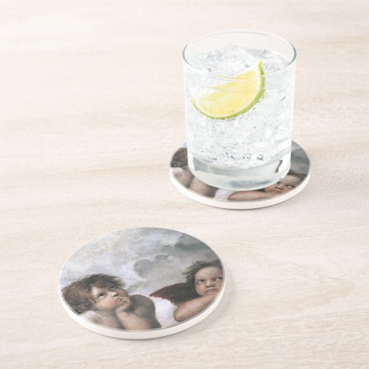 Raphael Two Angels Zandsteen Onderzetter (Zijkant)