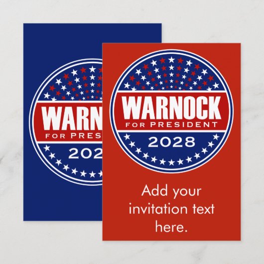Raphael Warnock voor President 2028 (Voorkant / Achterkant)