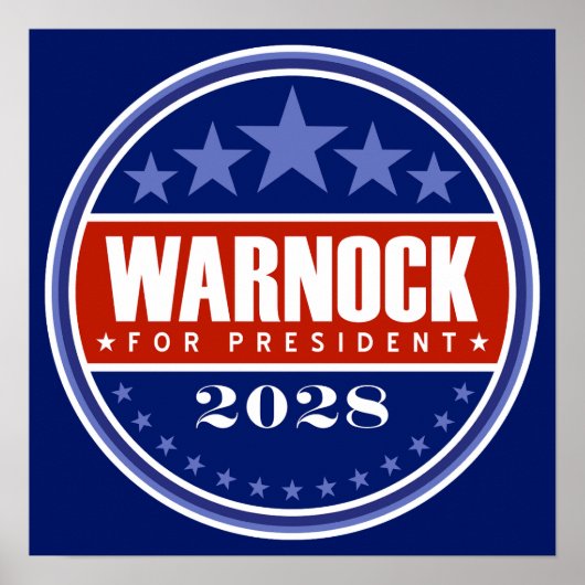Raphael Warnock voor President 2028 Poster (Voorkant)