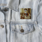 Raphaëls 'De School of Athene' Detail ongeveer 151 Vierkante Button 5,1 Cm (In situ)