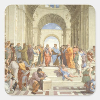 Raphael's De School van Athene Vierkante Sticker