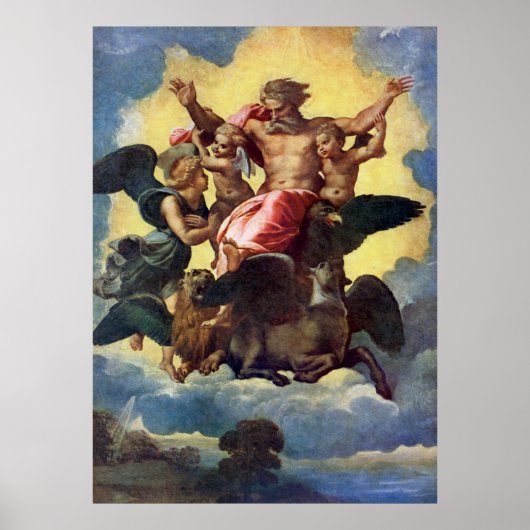 Raphaël's Ezéchiels visioen (1518) Poster (Voorkant)