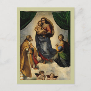 Raphaëls klassieke "Sistine Madonna" (circa 1513) Briefkaart