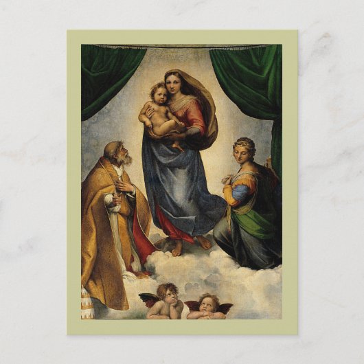 Raphaëls klassieke "Sistine Madonna" (circa 1513) Briefkaart (Voorkant)