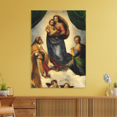 Raphaëls klassieke "Sistine Madonna" (circa 1513) Canvas Afdruk (Insitu (Woonkamer))