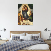 Raphaëls klassieke "Sistine Madonna" (circa 1513) Canvas Afdruk (Insitu (Slaapkamer))