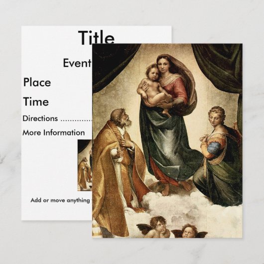 Raphaëls klassieke "Sistine Madonna" (circa 1513) Kaart (Voorkant / Achterkant)