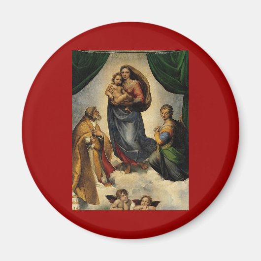 Raphaëls klassieke "Sistine Madonna" (circa 1513) Magneet (Voorkant)