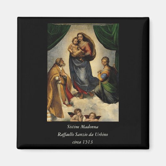 Raphaëls klassieke "Sistine Madonna" (circa 1513) Magneet (Voorkant)