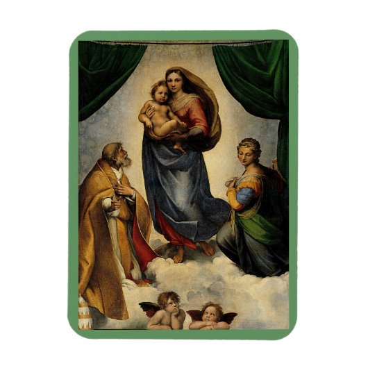Raphaëls klassieke "Sistine Madonna" (circa 1513) Magneet (Verticaal)