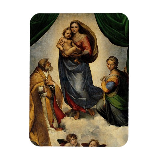 Raphaëls klassieke "Sistine Madonna" (circa 1513) Magneet (Verticaal)