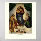 Raphaëls klassieke "Sistine Madonna" (circa 1513) Poster (Voorkant)