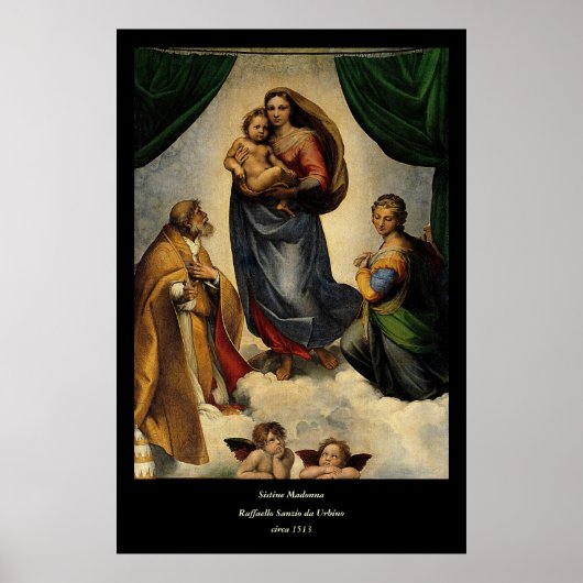 Raphaëls klassieke "Sistine Madonna" (circa 1513) Poster (Voorkant)
