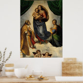 Raphaëls klassieke "Sistine Madonna" (circa 1513) Poster (Keuken)