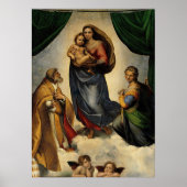 Raphaëls klassieke "Sistine Madonna" (circa 1513) Poster (Voorkant)