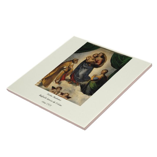 Raphaëls klassieke "Sistine Madonna" (circa 1513) Tegeltje (Zijkant)