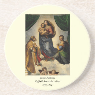 Raphaëls klassieke "Sistine Madonna" (circa 1513) Zandsteen Onderzetter