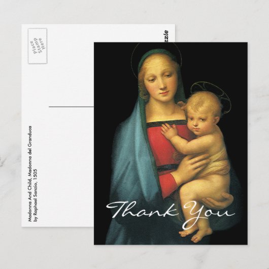 Raphaëls Madonna en kind Briefkaart (Voorkant / Achterkant)